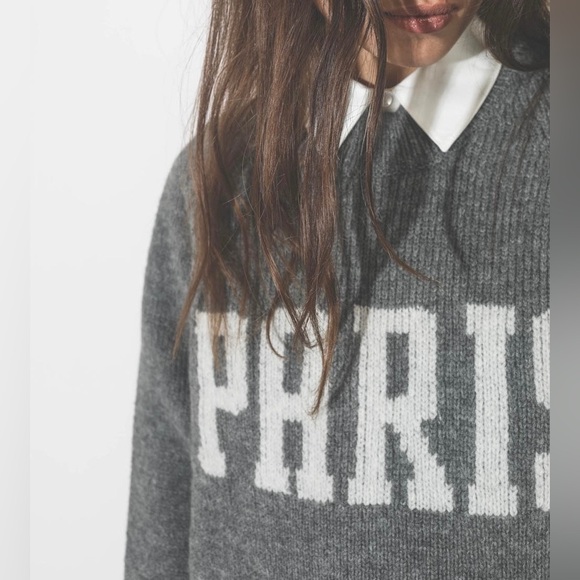 Anine Bing Kendrick Sweater University Paris In Charcoal Wool Cashmere Size M - Picture 10 of 16